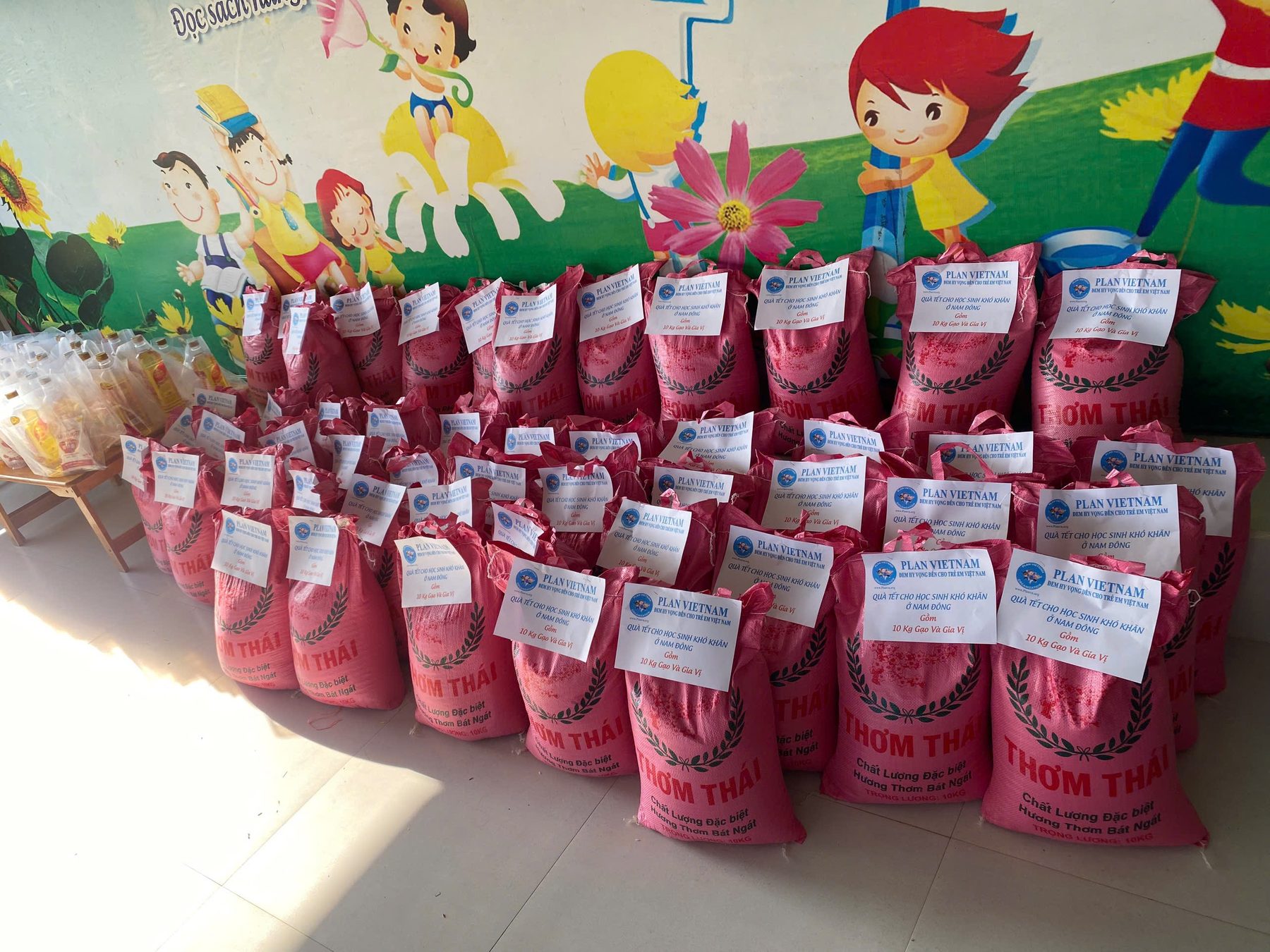 School supplies prepared for children through PlanVN